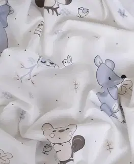 Detské obliečky MKLozkoviny.sk Bavlnené obliečky Renforcé  do postieľky – Lesní priatelia - 100 × 135 cm - 40 x 60 cm
