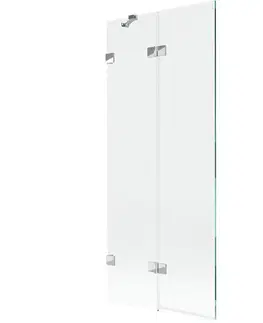 Sprchové dvere MEXEN/S - Lunar vaňová zástena 2-krídlová ľavá 80 x 150, transparent, chróm 897-080-100-01-00-L