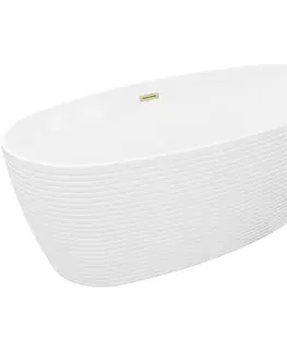 Vane MEXEN/S - Lira voľne stojaca vaňa vzor 170 x 80, biela, sifón a prepad zlatá kartáčovaná 52831708000-55