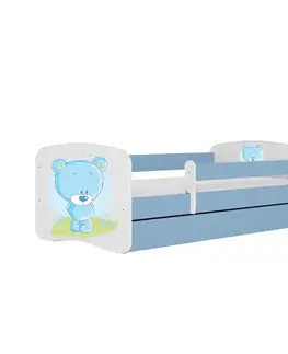 Postele pre dievčatá Detská Posteľ. Babydreams+Sz+M Modrá 80x180 Medveď Modrý