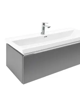 Kúpeľňový nábytok Kúpeľňová skrinka s umývadlom a batériou SAT Feel 100x30x44, 8 cm antracit mat SATFEEL100ANTU4BA SATFEEL100ANTU4BA