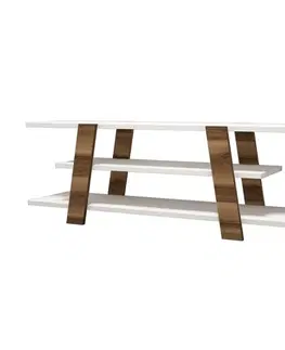 TV stolíky TV stolík Flower - Walnut, White