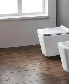 Záchody OLSEN SPA - Závesné WC orloja II. RIMLESS sa SLIM sedadlom Soft-close OLKLT003ER