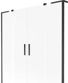 Sprchové dvere MEXEN/S - Velar L Duo dvojkrídlová posuvná vaňová zástena 150 x 150, dekor, čierna 896-150-003-32-70