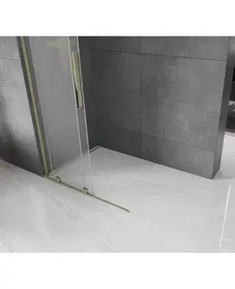 Sprchové dvere MEXEN/S - Velar L Sprchová zástena posuvná Walk-in 90 x 200, dekor 8 mm, zlato 871-090-003-33-50