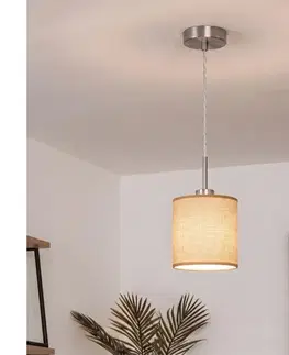 Svietidlá BRILAGI - LED luster na lanku NUBILA 1xE27/60W/230V pr. 14 cm svetlohnedá EG32515+BG1584