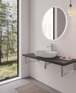 Kúpeľňový nábytok CERANO - Doska pod umývadlo Navira Pro + podperná konzola - čierna matná - 70x46x3,6 CER-6061205