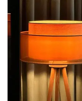 Lampy  - Stojacia lampa WOOD BOHO 1xE27/15W/230V pr. 45 cm medená/hnedá/béžová 604086