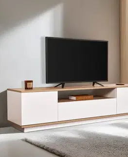 TV stolíky TV stolík Veramont - White, Cadiz Oak