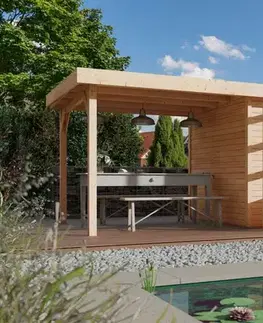 Drevené Drevený záhradný domček KERKO 4 s prístavkom 240 Lanitplast