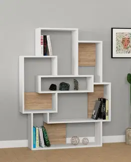 Knižnice Knižnica Barce - White, Oak