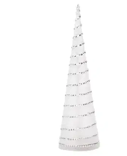 Vianočné dekorácie Svietiaca LED dekorácia kužeľ 58 cm, strieborná