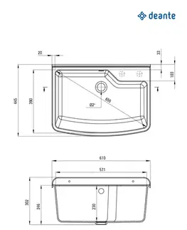 Kuchynské drezy DEANTE DEANTE - Garden šedá - Technický drez, 1 - bowl - nástenný ZYT_310B