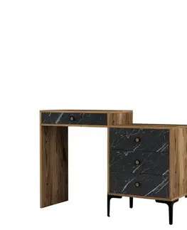 Toaletné Toaletný stolík Lizbon 555 - Walnut, Black