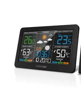 Meteostanice, teplomery a vlhkomery ELDONEX EWS-1010-BK - Meteostanica s LCD displejom 2xAAA čierna EWS-1010-BK