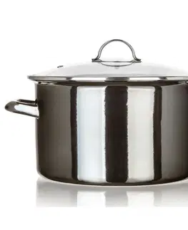 Hrnce Banquet Hrniec smaltovaný METALLIC Black 26 cm, 6 l, s pokrievkou, 26 cm