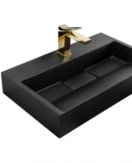 Umývadlá Umývadlo na dosku/na stenu Goya Black Mat 60 konglomerát