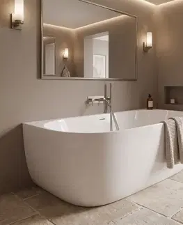 Vane REA - Akrylátová vaňa Eris 150cm Biela krytka zátky REA-W4404