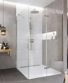Sprchovacie kúty Mereo Sprchovací kút, Novea, štvorec, pántový, 120x120 cm, chróm ALU, sklo Číre, dvere pravé a pevný diel CK10417ZP