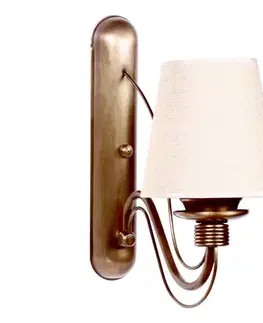 Svietidlá  Nástenné svietidlo CLASSIC 1xE27/40W/230V bronzové/béžové 846STL2721