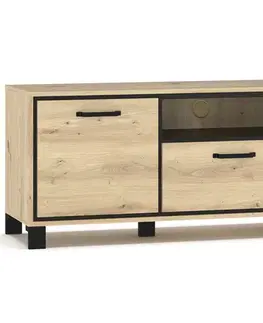 TV stolíky NABBI Vinap TV-2D1DRWR tv stolík dub artisan / wenge tmavá