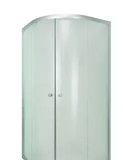Sprchovacie kúty INVENA - Sprchovací kút štvrťkruh VITORIA, profil: satin, sklo frosted 90x90cm AK-49-196-O