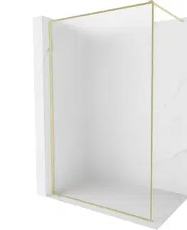 Sprchové dvere MEXEN/S - Kyoto-XF Sprchová zástena WALK-IN s rámom 110 x 202, dekor 10 mm, zlato kefovaná 800-110-104-55-30-X