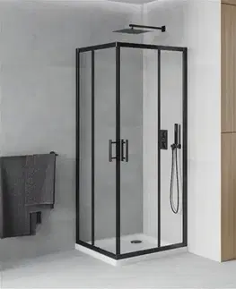 Vane MEXEN/S - Rio Sprchovací kút štvorcový 90x90, transparent, chrom + vanička so sifónom 860-090-090-70-00-4010