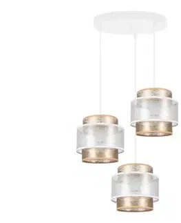 Svietidlá  Luster na lanku GABI 3xE27/60W/230V zlatá/biela pr. 45 cm 0841