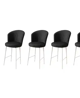 Barové stoličky Bar Stool Set (4 Pieces) Fora - Black, White