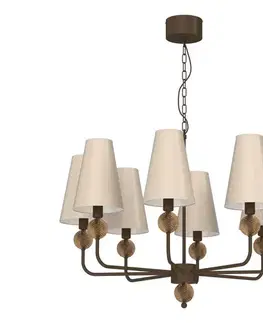 Svietidlá  Luster na reťazi GRENADA 8xE14/15W/230V béžový 9072