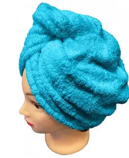 Uteráky Rýchloschnúci froté Turban na vlasy tyrkysový TiaHome
