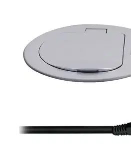Predlžovacie káble  PP122C-PD20-Zásuvkový stĺpik na dosku stola 1x230V + USB-C PD strieborná PP122C-PD20
