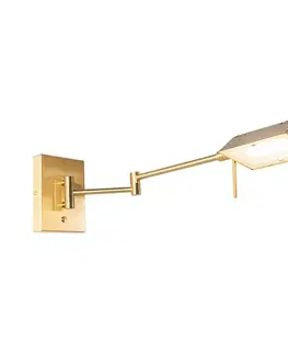 Nástenné osvetlenie Dizajnová nástenná lampa mosadz vrátane LED stmievateľná - Notia