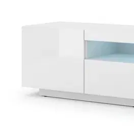 TV stolíky ArtBm TV stolík AURA 150 | biely lesk