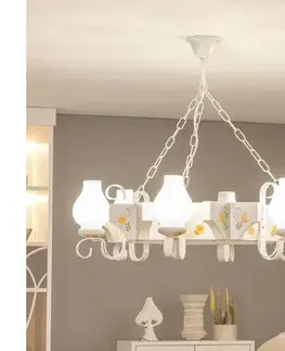 Svietidlá BRILAGI - Luster na reťazi QUEEN 6xE14/40W/230V buk/krémová EX-01075
