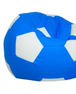 Sedacie vaky a kocky Sedací vak modro biela futbalová lopta TiaHome