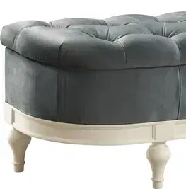 Lavice do chodby TARANKO Florencja FL čalúnená lavica s úložným priestorom svetlomodrá (Velvet-B1 175) / vanilka