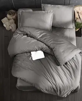 Obliečky Obliečky bavlnený satén exclusive Modern sivé 200x140cm+90x70cm TiaHome