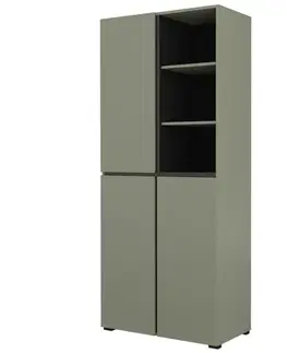 Šatníkové skrine Skriňa Cross 88  Pine Green/Čierna