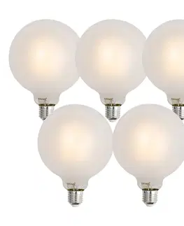 LED osvetlenie Sada 5 ks Inteligentné stmievateľné LED žiarovky E27 G125 matné 7W 806lm 2700-6500K