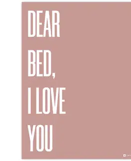 Obrazy s textom Obraz do spálne - DEAR BED