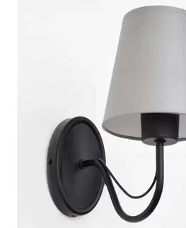 Svietidlá  Nástenná lampa MALBO 1xE27/15W/230V šedá/čierna K-2920/1 BK+GREY