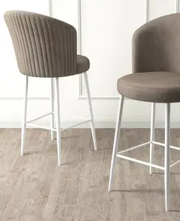 Barové stoličky Bar Stool Set (2 Pieces) Alte - Cappuccino, White