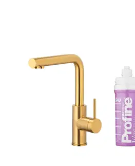 Kuchynské drezy KFA KFA - Batéria drezová DUERO PURE BASIC, s filtráciou, brúsené zlato 6623-915-31