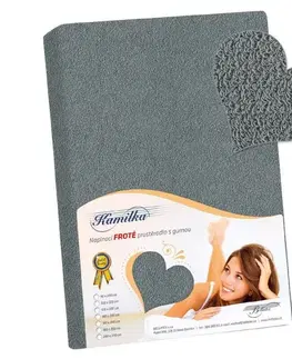 Plachty Bellatex Froté prestieradlo Kamilka tmavosivá, 120 x 200 cm