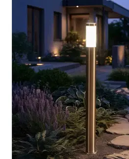 Záhradné lampy BRILAGI - Vonkajšia lampa ELIA 1xE27/20W/230V IP44 100 cm matný chróm GD-EL0100-91