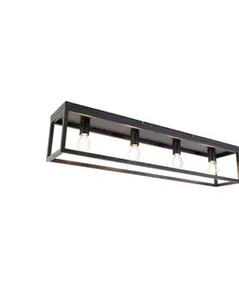 Stropné osvetlenie Inteligentné stropné svietidlo čierne 99,5 cm vrátane 4 Wifi A60 - Cage