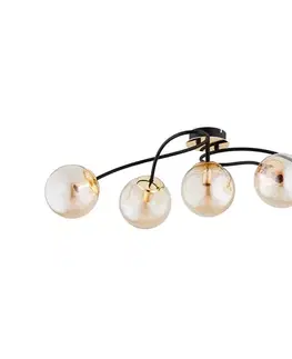 Svietidlá  Prisadený luster GILIAN 5xE14/40W/230V čierna/zlatá 63243