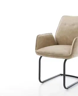 Jedálenské stoličky DELIFE Jedálenská stolička Zoa-Flex mikrovlákno béžová vintage jedálenská stolička okrúhla čierna vrecková pružina